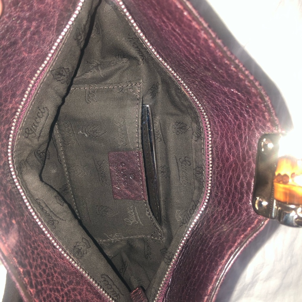 Gucci - maroon leather with bamboo accent - Picture 10 of 13
